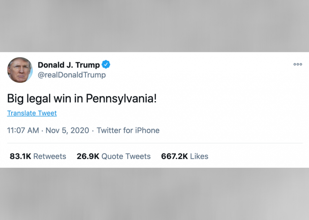 #16. Trump thrilled with legal wins